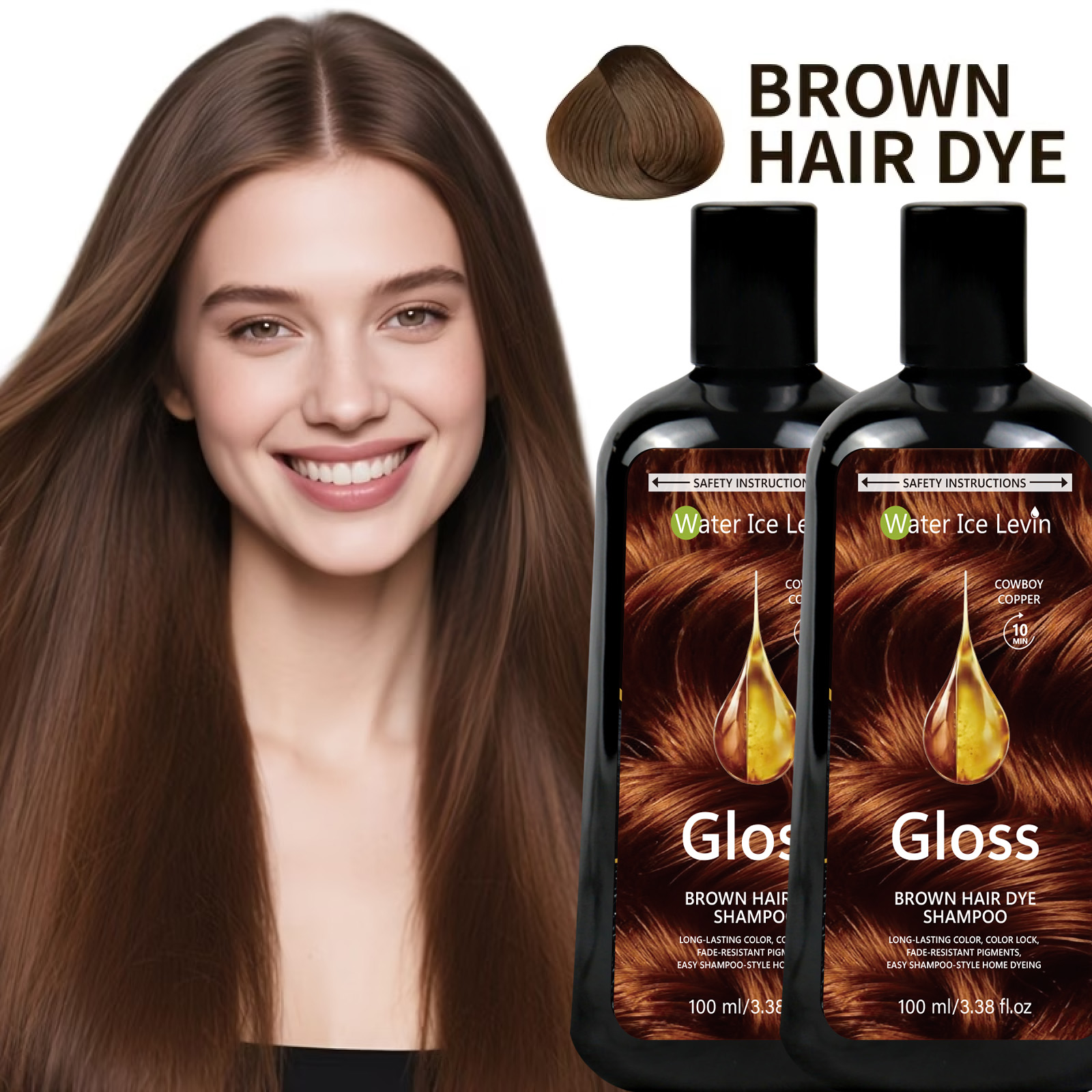 Hair Spray Color - Sampo Pewarna Rambut Cokelat 100ml, Warna