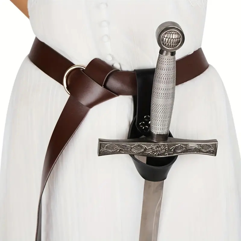 Cosplay Prop Dagger - Sabuk Kulit Retro Viking dengan Tempat