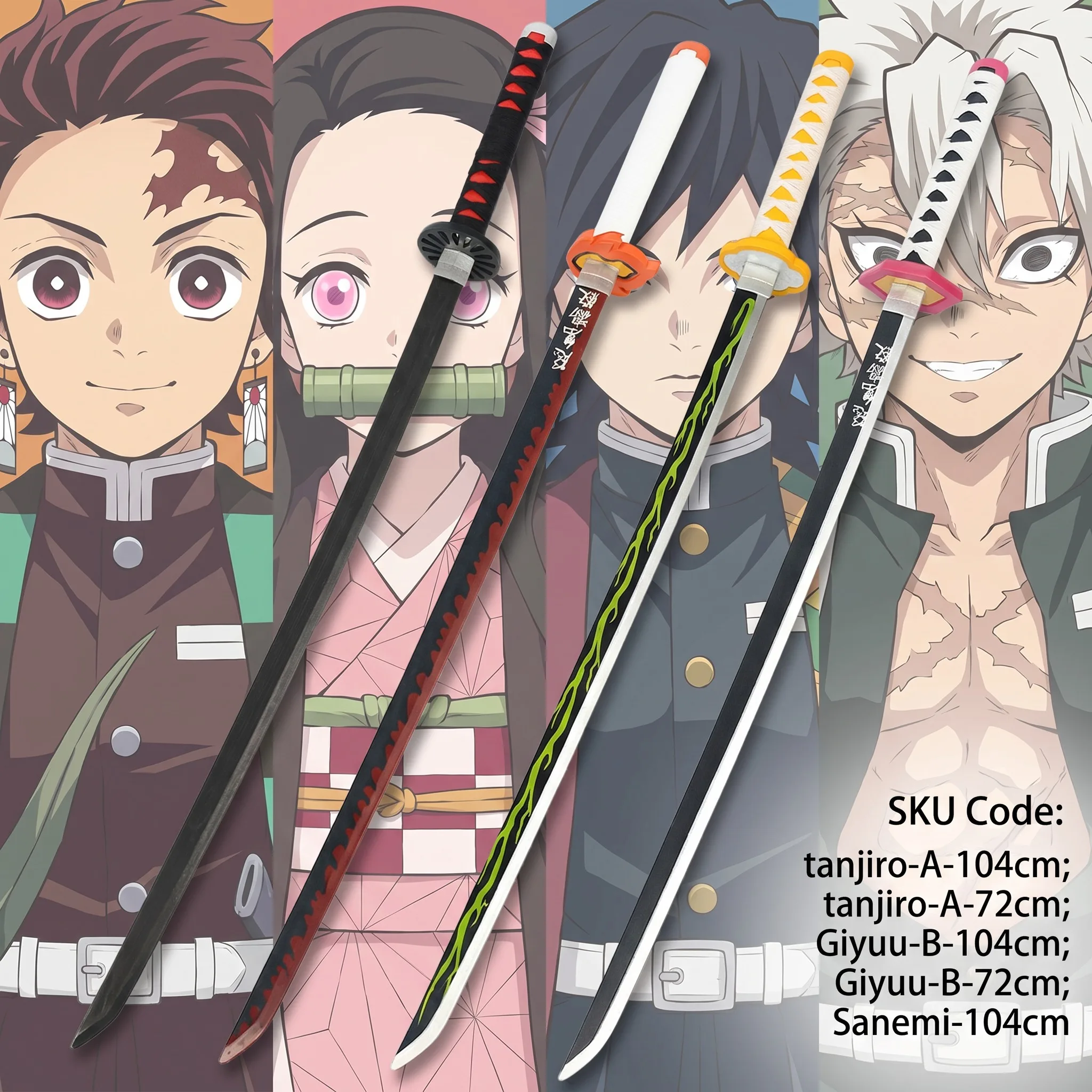 Cosplay Prop Dagger - Pedang Anime Demon Slayer Tanjirou Giyuu