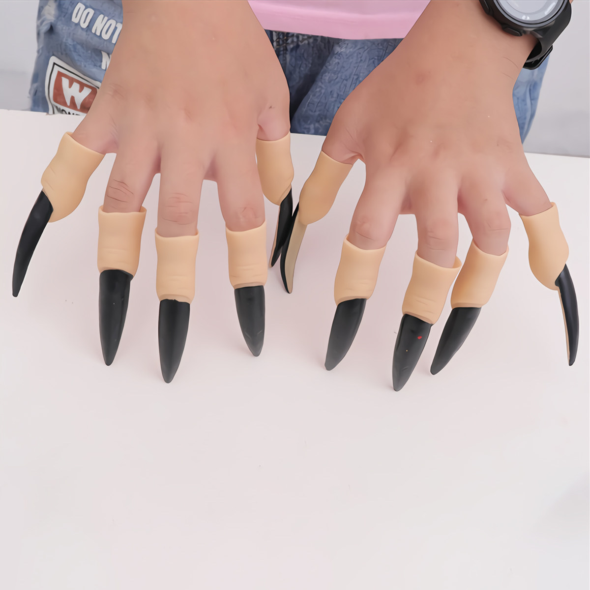 Easy Cosplay Prop - 20 buah aksesori kuku Halloween, terbuat