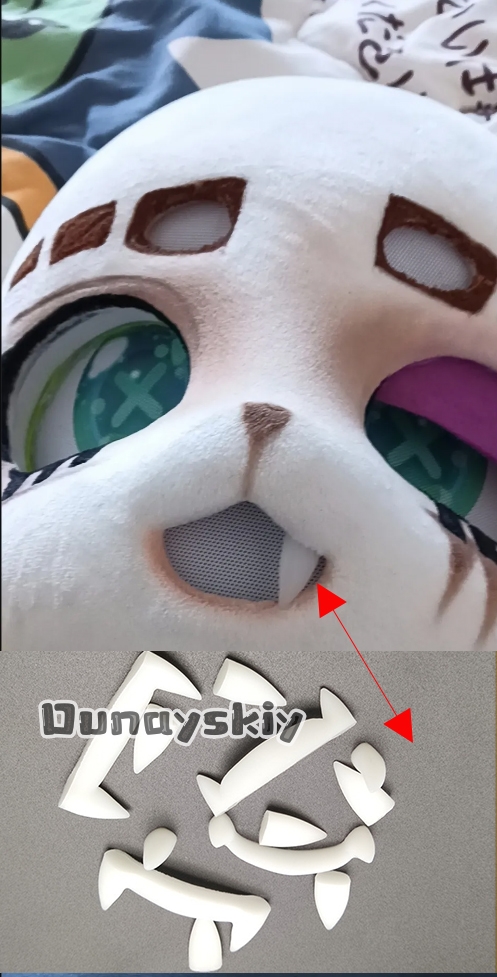 Cosplay Prop 3D Print Settings - Aksesori Kostum Cosplay Gigi Palsu Kemono